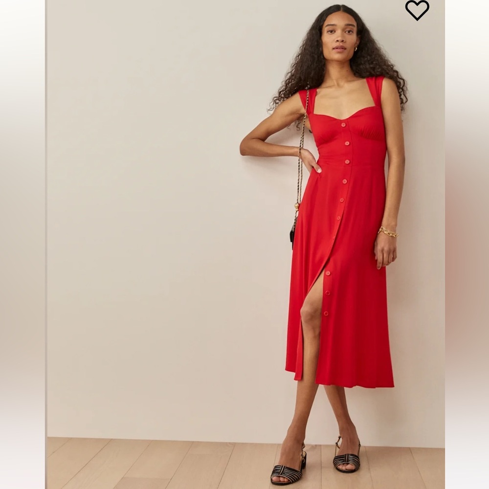 Size 0 Reformation Tayler Red Dress